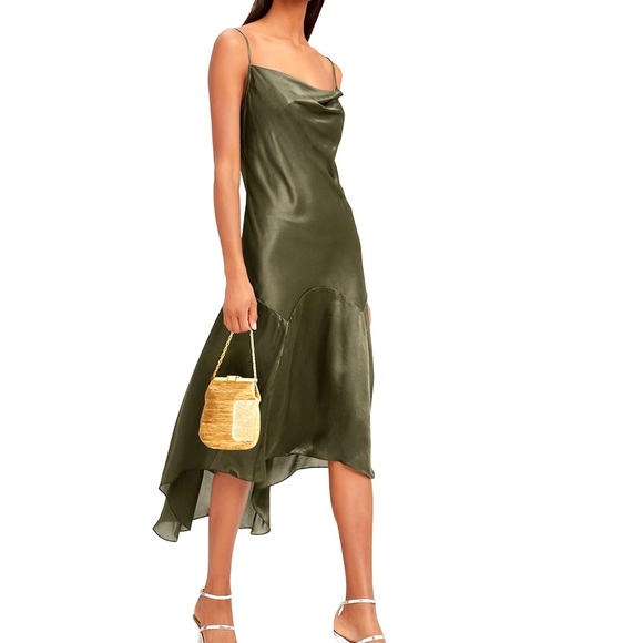 Fleur du Mal Dresses & Skirts - FLEUR DU MAL Teardrop Silk Slip Midi Dress NEW WITH TAGS - S